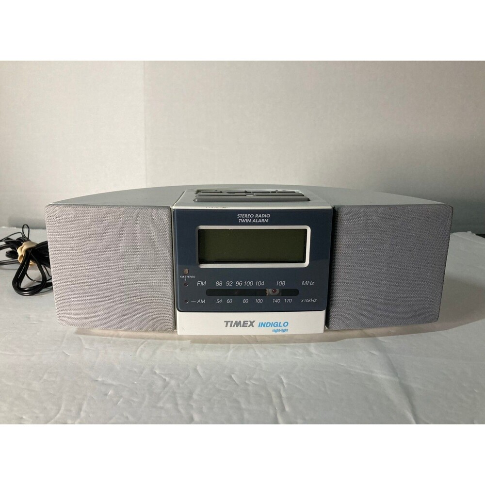 TIMEX INDIGO NIGHT-LIGHT AM/FM STEREO ALARM CLOCK T456G WORKS